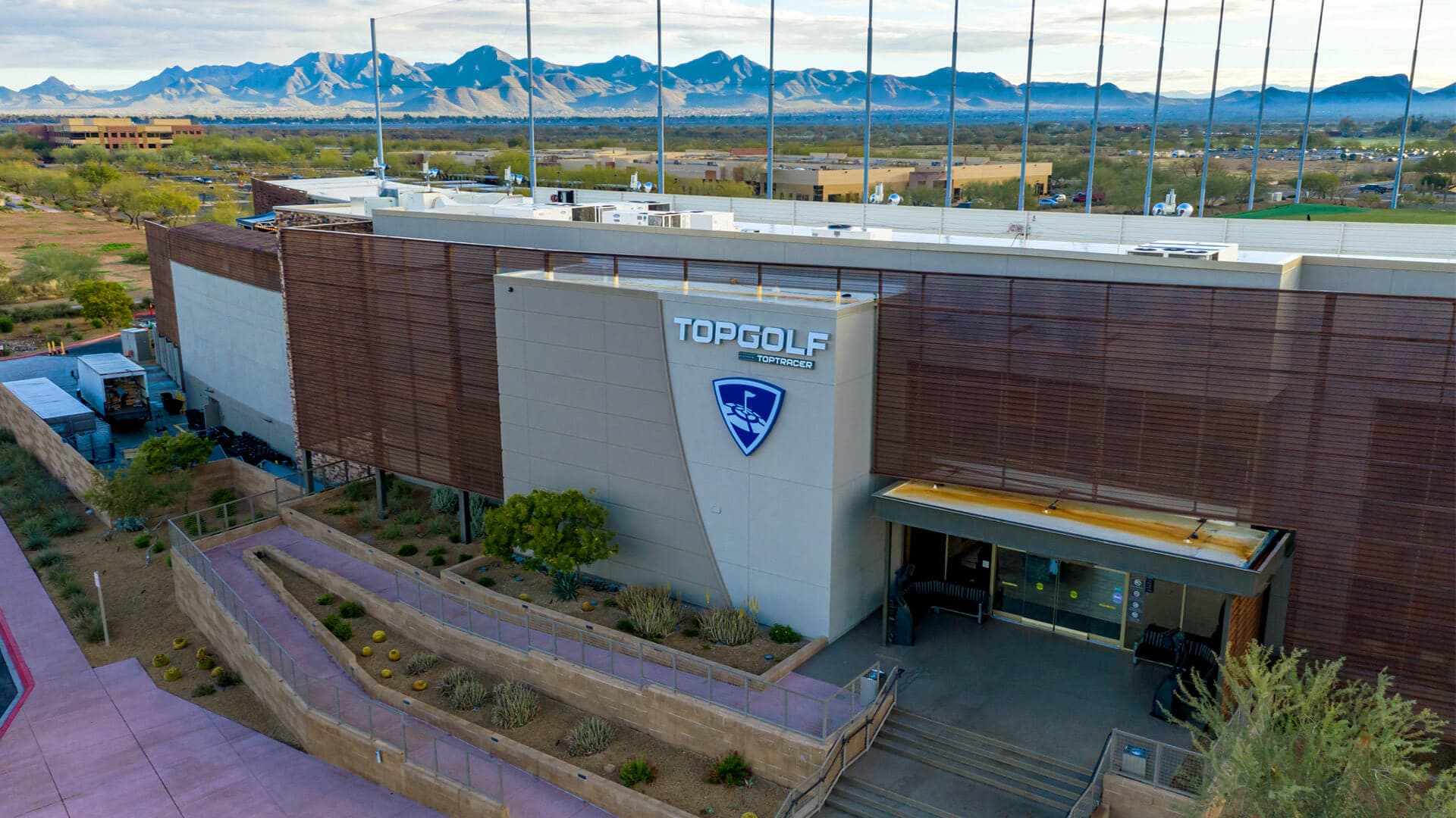 Topgolf Scottsdale hitting bays at night Topgolf Scottsdale hitting bays at night